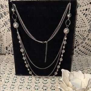Elegant Silver Layered Necklace